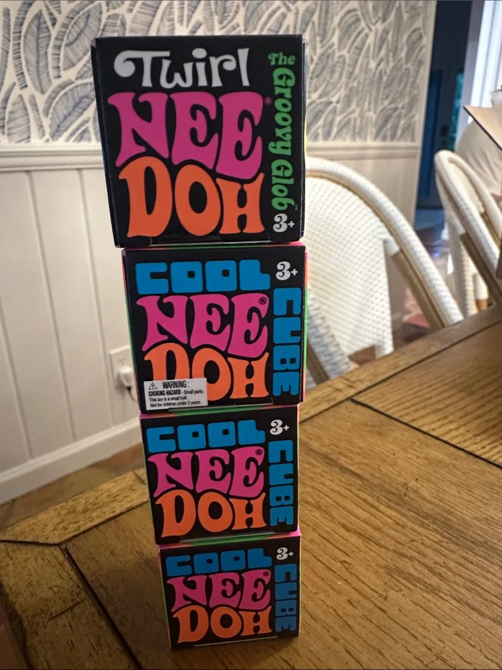 Schylling NeeDoh Mini Cool Cubes & Twirl (4 Total)